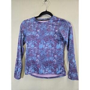 Terramar Climasense 2.0 Purple Marble Print Long Sleeve Base Layer Top Medium